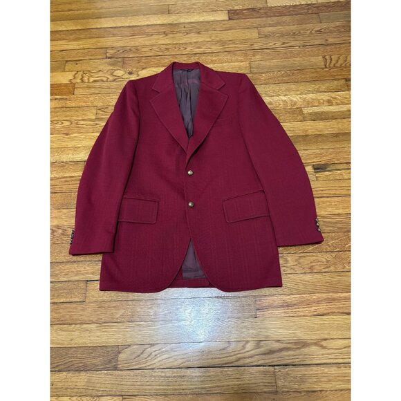 VTG Anderson Little Mens Blazer Jacket Sz 38R Red Polyester 2 Button Sport Coat - Picture 1 of 10